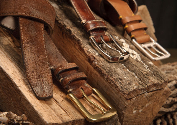 Torino Leather Company Italian Brown Alligator Embossed Leather Belt
