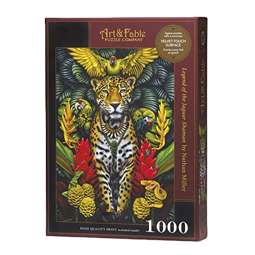 Art & Fable, Legend of The Jaguar by Nathan Miller, 1000 Piece Fine Artwork Premium Adult Jigsaw Puzzle