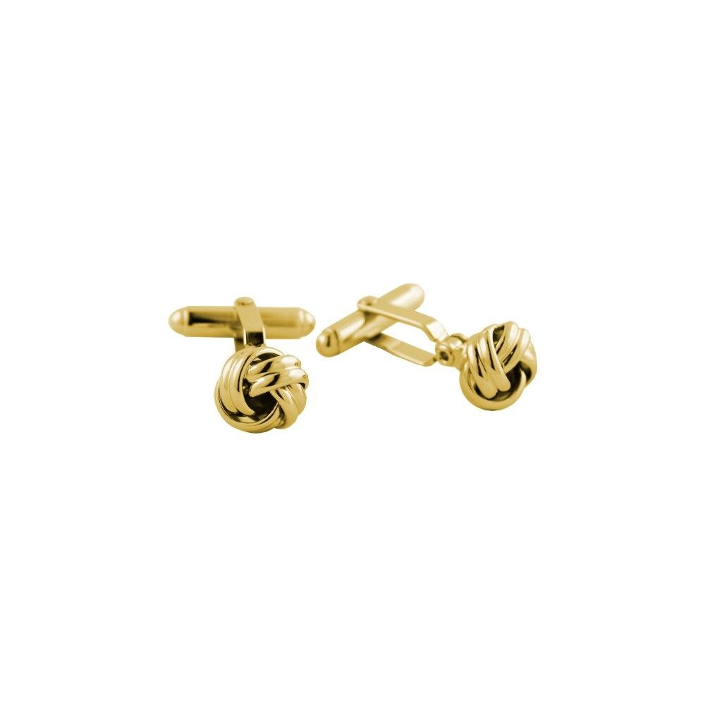 David Donahue Men's Metallic Sheen Gold Plated Brass Knot Cufflinks (CL170209)