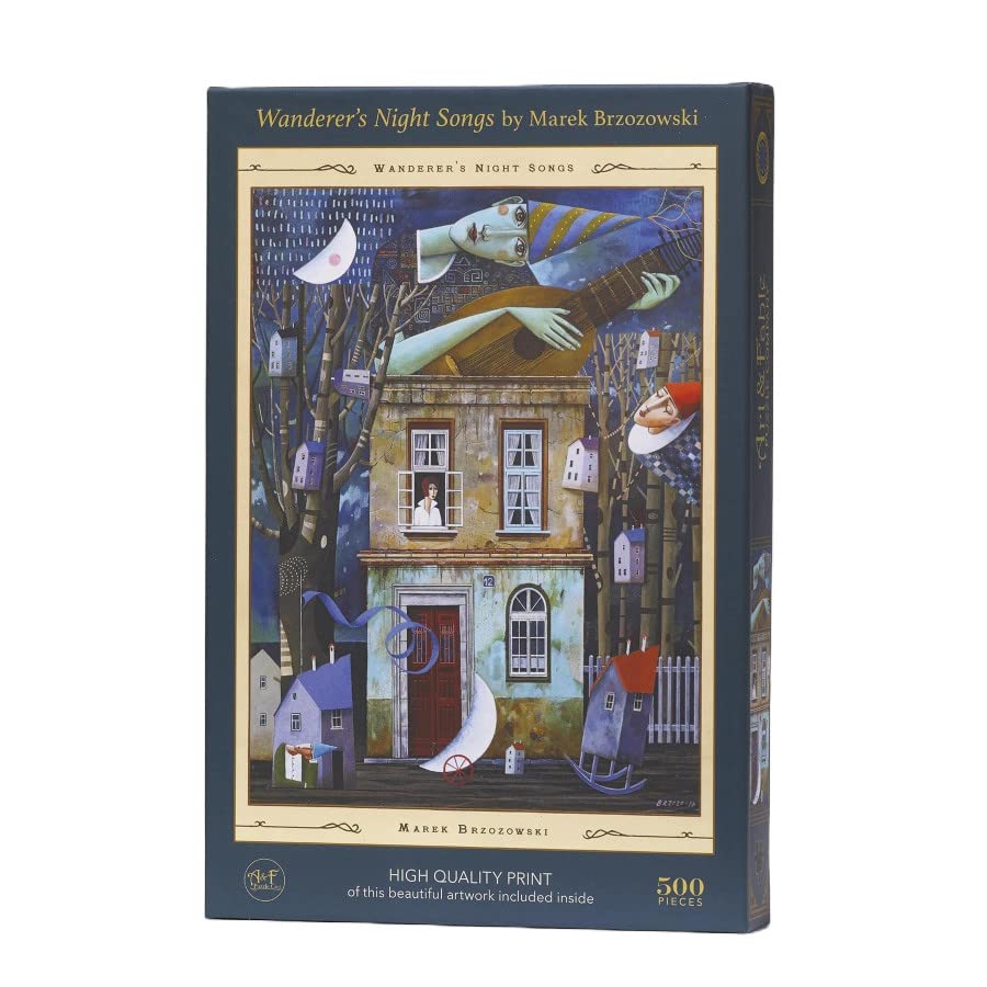 Art & Fable, Wanderer's Night Songs by Marek Brzozowki, 500 Piece Fine Artwork Premium Adult Jigsaw Puzzle