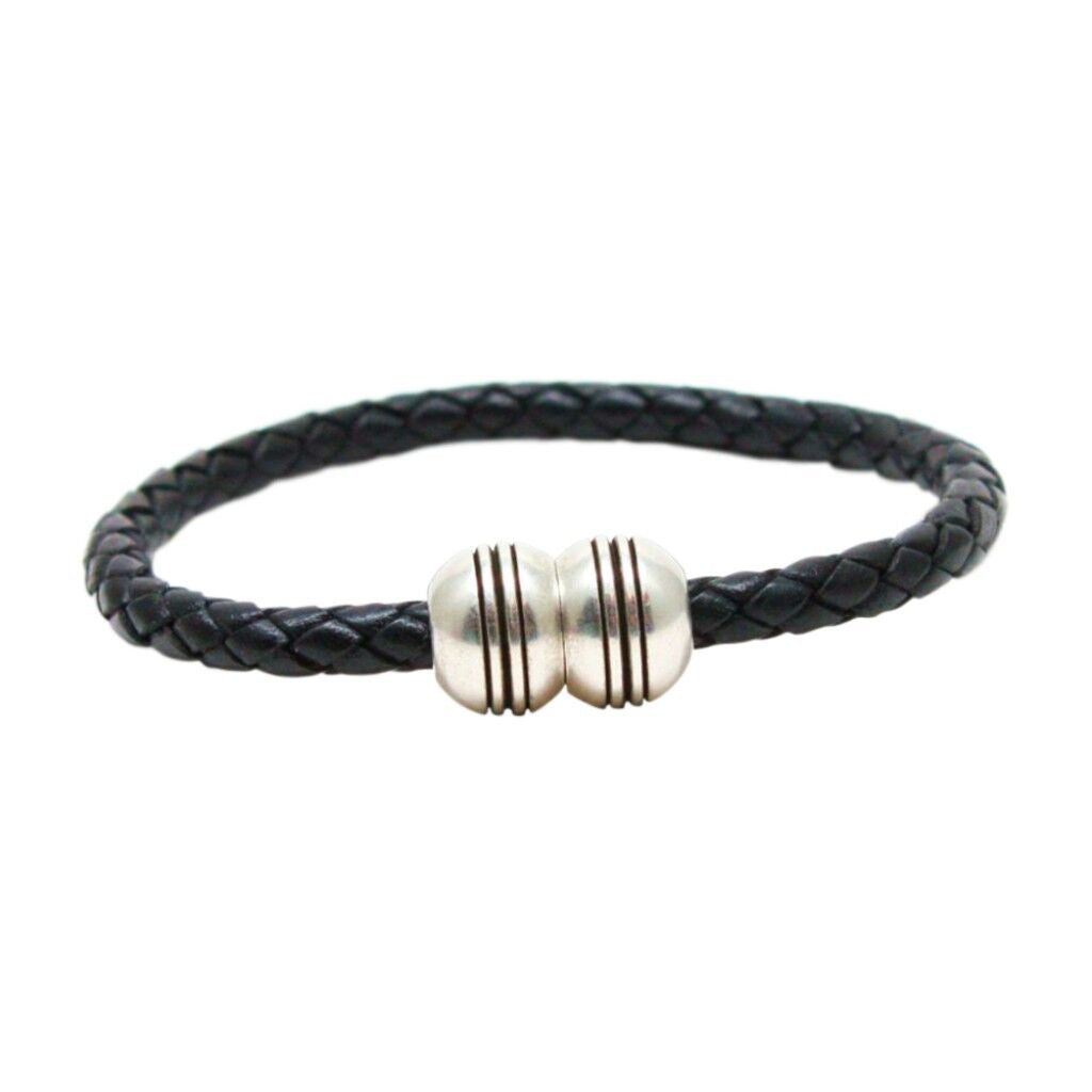 Torino Leather Co. Mens Thick Braided Leather Bracelet