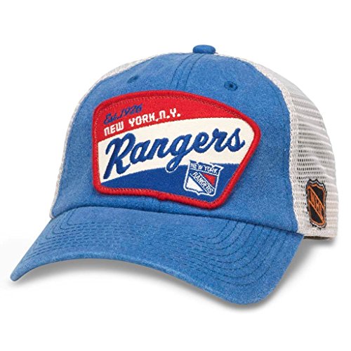 American Needle Ravenswood NHL Team Mesh Hat, New York Rangers, Ivory/Royal (43422A-NYR)