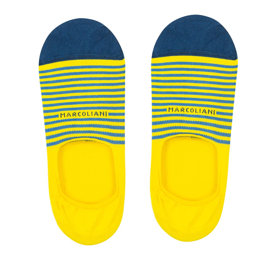 Marcoliani Milano Invisible Touch Stripe Pima Cotton Original One Size Mens Socks