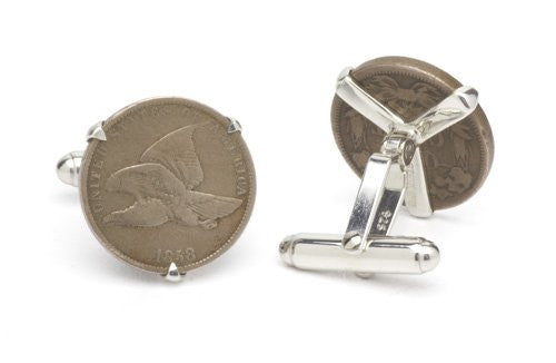 Tokens & Icons Cufflinks - US Flying Eagle Cent Piece (55FEC)