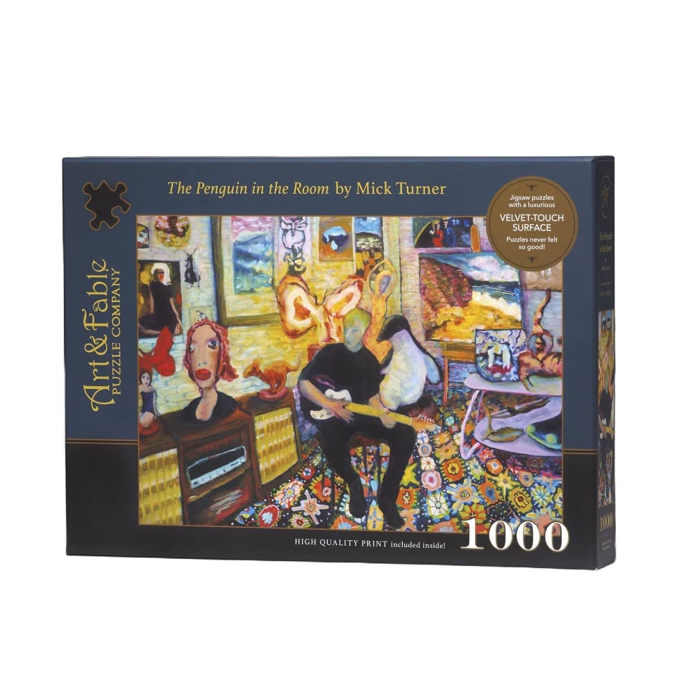 Art & Fable, The Penguins in The Room by Mick Turner, 1000 Piece Fine Artwork Premium Adult Jigsaw Puzzle