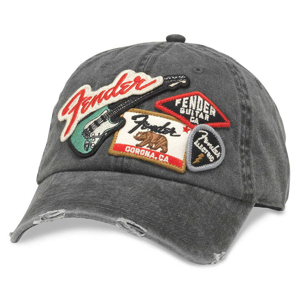 American Needle Iconic Fender Electric Guitar Baseball Dad Hat (FEND-1905A-BLK)