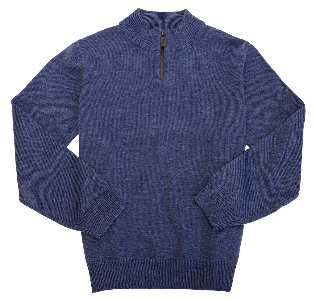 Viyella Merino Wool 1/4 Zip Placket Trim Men's Pullover Sweater