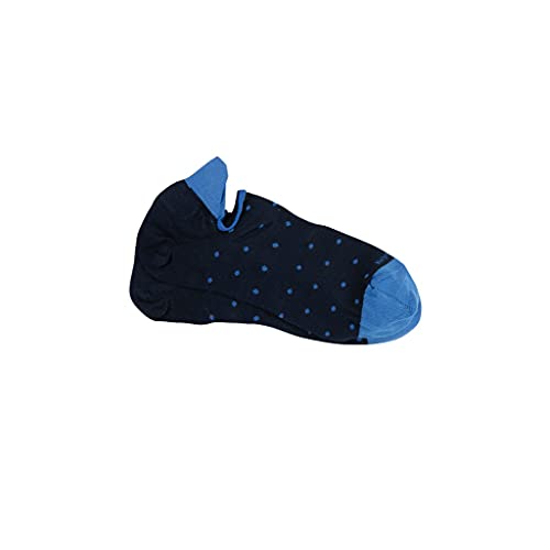 Marcoliani Milano Invisible Touch No Show Pima Cotton Polka Dot Men's Sneaker Socks, Navy, One Size Fits Most, (MAR3312K-001)