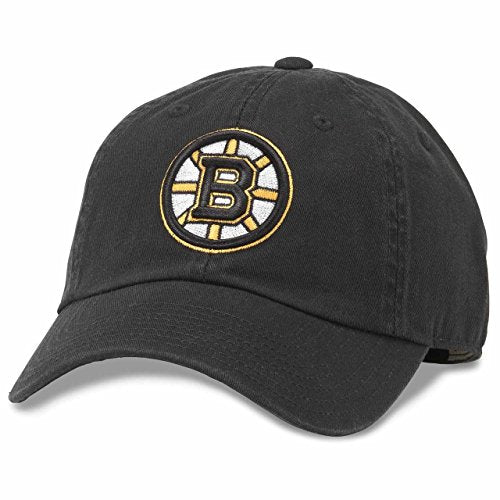 American Needle Blue Line NHL Team Dad Hat, Boston Bruins, Black (40742A-BBR)