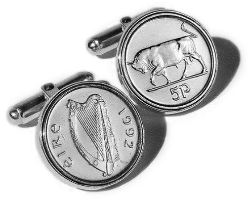 Tokens & Icons Irish Pound Sterling Silver Cufflinks (55IP)