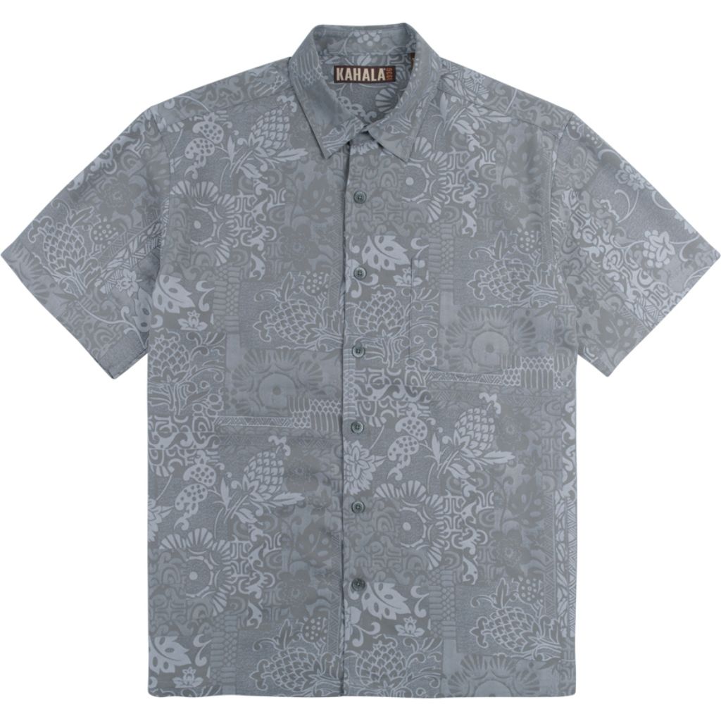 Kahala Apana Hawaiian Print Aloha Shirt Short Sleeve Button Down