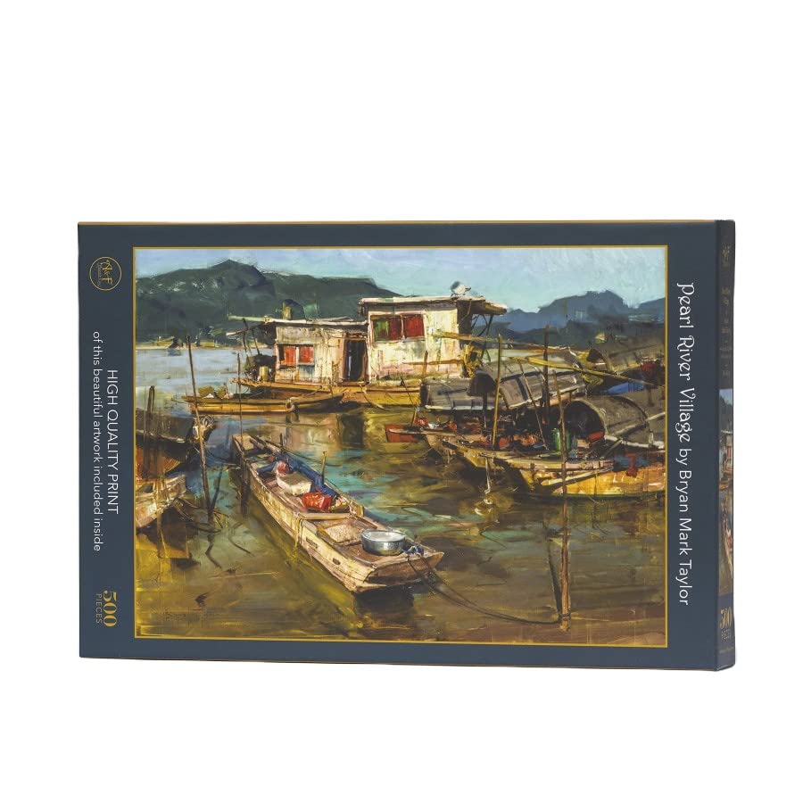 Art & Fable, Pearl River Village by Bryan Mark Taylor, 500 Piece Fine Artwork Premium Adult Jigsaw Puzzle