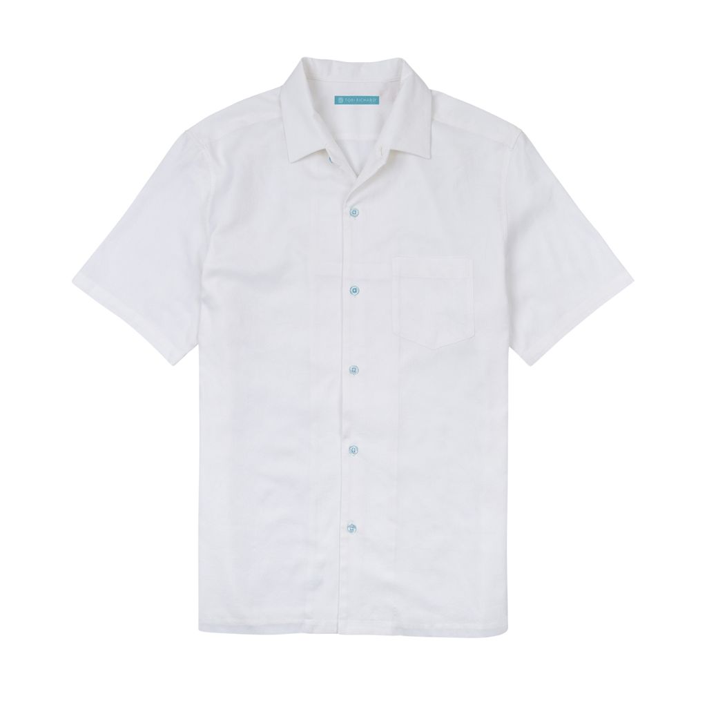Tori Richard Mens Regular Fit Short Sleeve Pollenesia Cotton Silk Shirt
