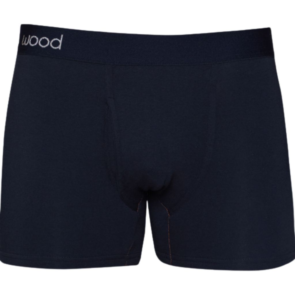 Wood Boxer Briefs Modal Cotton Blend 3" Inseam Functional Fly Front Men's Underwear
