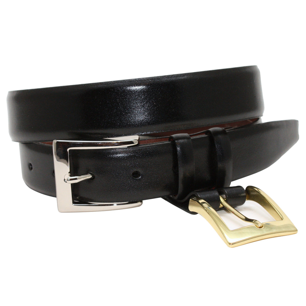 Torino Leather Black Antiqua Belt w/Brass - Hensley's Big and Tall