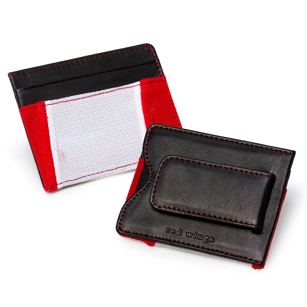 Tokens & Icons National Hockey League Team Game Used Jersey Uniform Money Clip Wallet, Slim Front or Back Pocket Leather Cash and Credit Card Holder