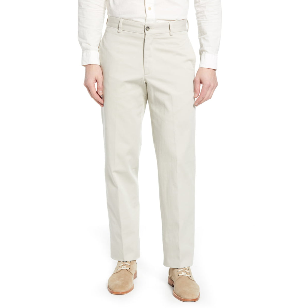 Charleston Khakis Classic Fit Washed Cotton Flat Front Pants, Khaki