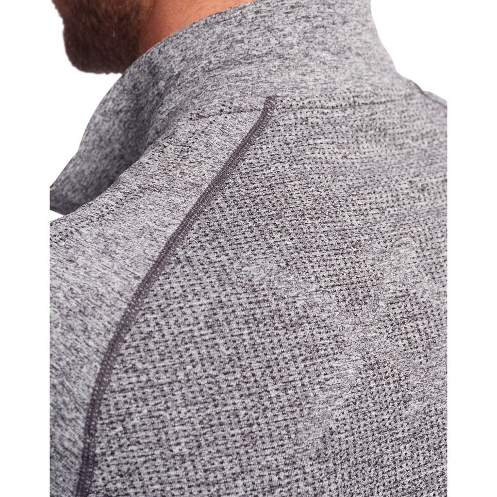 Rhone Mens Celliant Performance Long Sleeve Seamless 1/4 Zip Pullover Sweatshirt - Black Heather