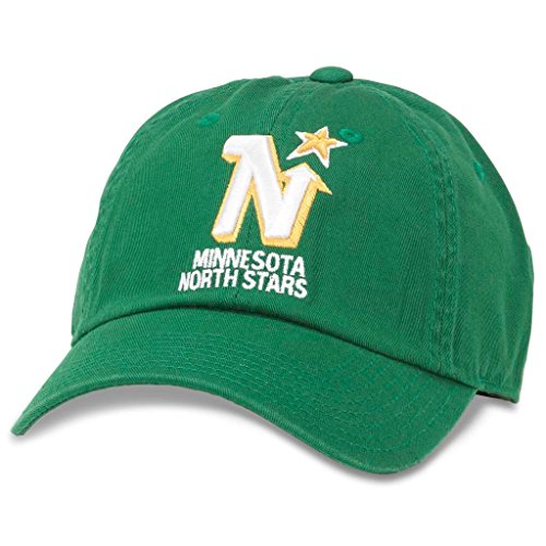 American Needle Blue Line NHL Team Dad Hat, Vintage Minnesota North Stars, Kelly Green (40742A-MNN)