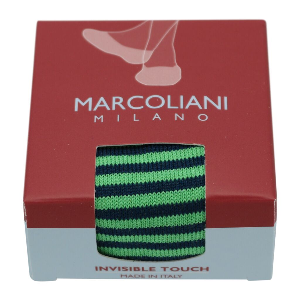 Marcoliani Milano Invisible Touch Stripe Pima Cotton Original One Size Mens Socks