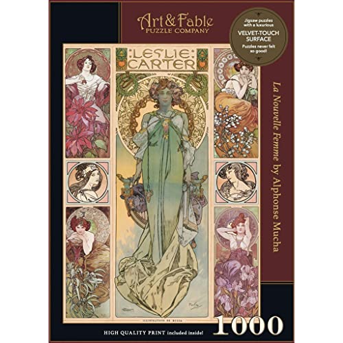 Art & Fable, La Nouvelle Femme by Alphonse Mucha, 1000 Piece Fine Artwork Premium Adult Jigsaw Puzzle