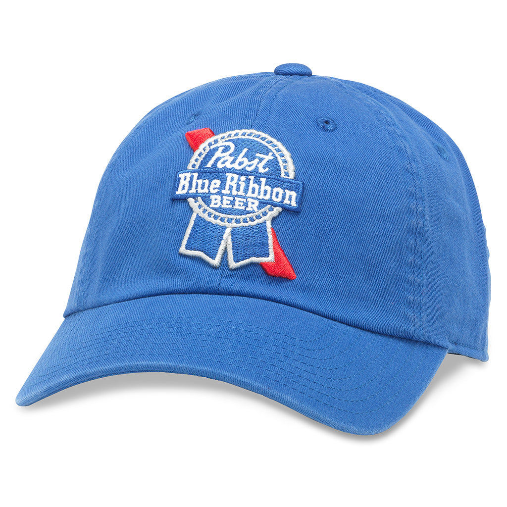 American Needle Ballpark Pabst Blue Ribbon Blue Beer Baseball Dad Hat (PBC-1901B-ROY)