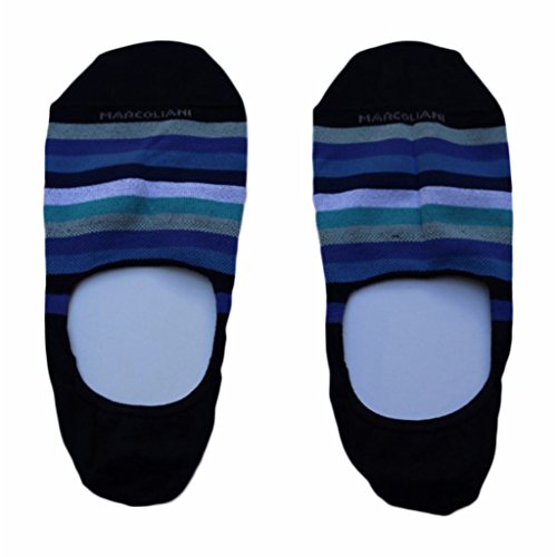 Marcoliani Men's Rainbow Stripe Invisible Touch No Show Liner Socks