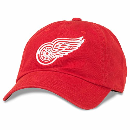 American Needle Blue Line NHL Team Dad Hat, Detroit Red Wings, Red (40742A-DRW)